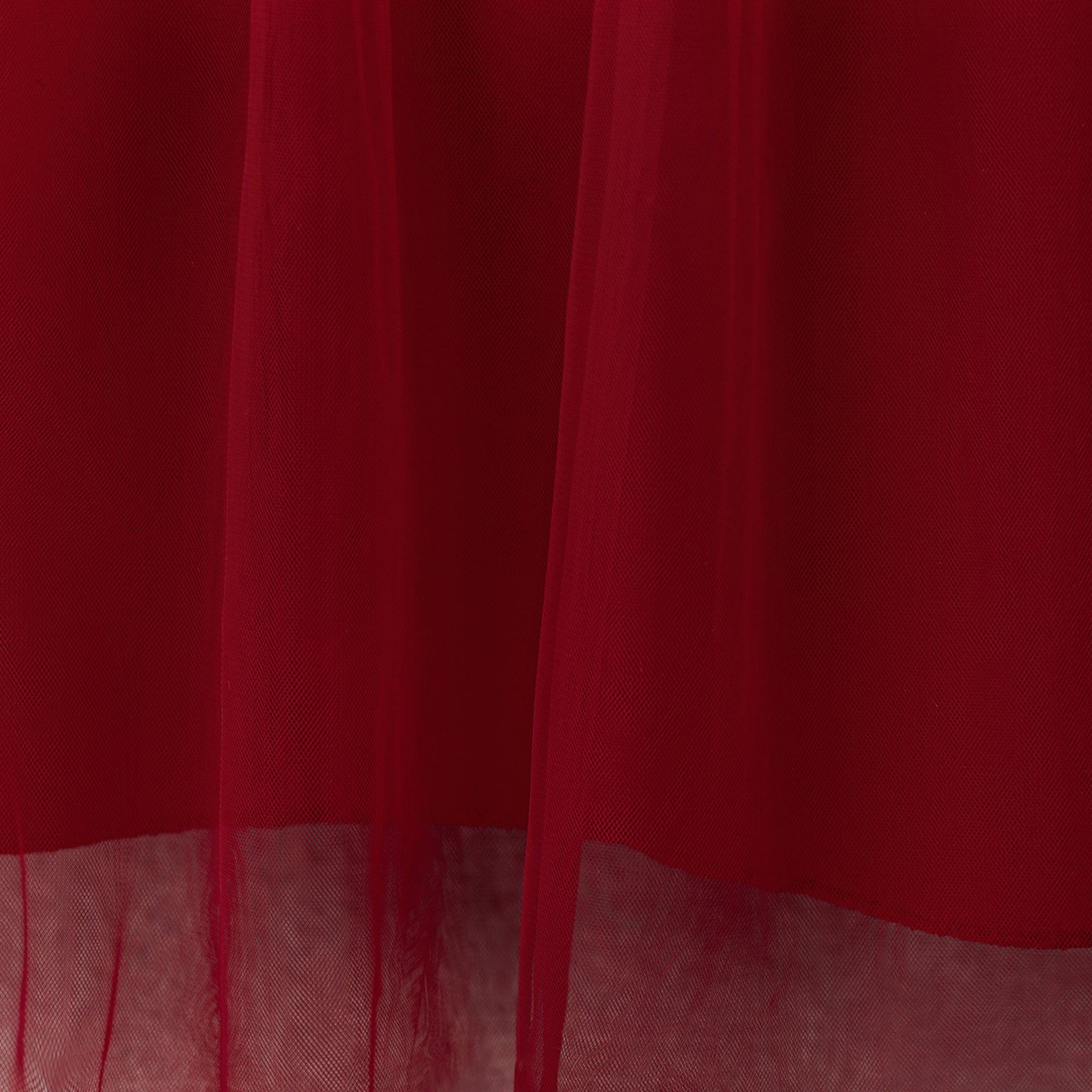Burgundy Off-Shoulder Tulle Maxi Flower Girl Dress for Parties & Weddings