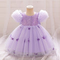 Butterfly Applique Puffy Princess Dress for Girls
