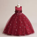 Cartoon Print A-Line Tulle Maxi Dress with Applique