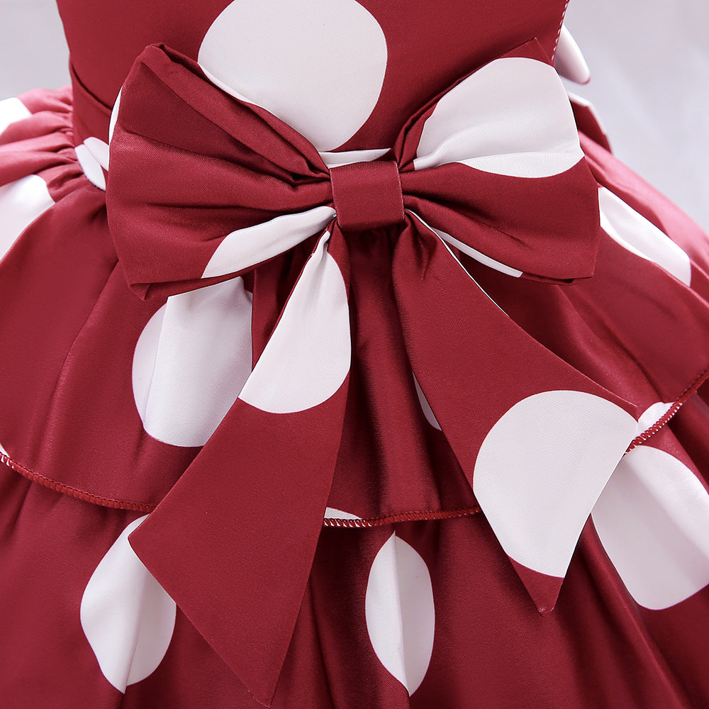 Puffy Cartoon Princess Dress for Girls – Tiered Ruffle Ball Gown for Parties & Celebrations