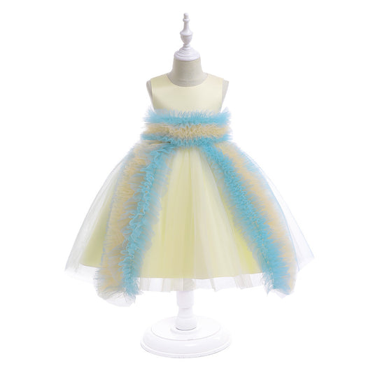 Champagne A-Line Tulle Flower Girl Dress for Parties & Weddings (3-10 Years)