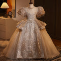 Champagne Sequin Tulle Princess Maxi Dress for Girls