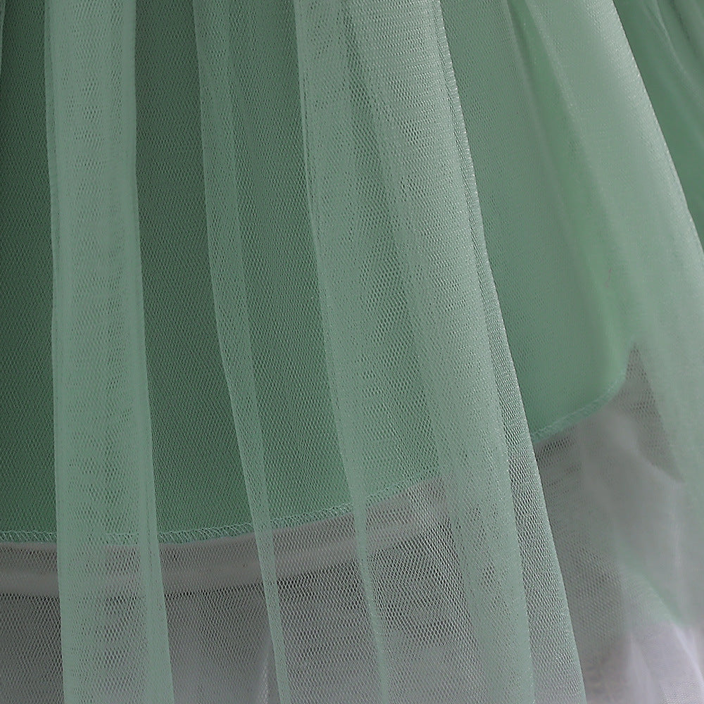 Cute Puff Sleeve A-Line Baby Dress with Bowknot & Ruffle Skirt