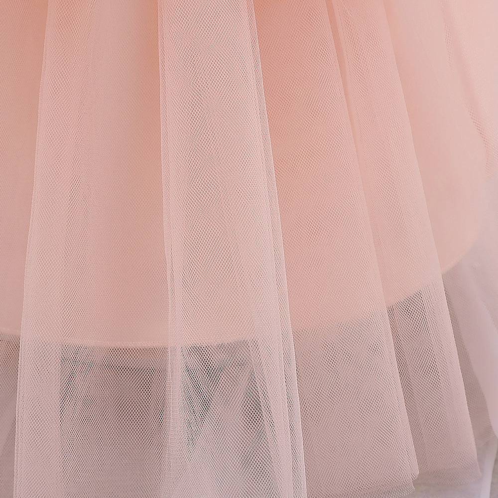 Cute Puff Sleeve A-Line Baby Dress with Bowknot & Ruffle Skirt