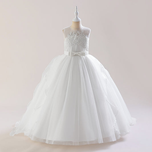 Cute Off Shoulder Maxi Tulle Dress with Sequins & Lace for Girls Aged 4-13