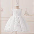 Cute A-Line Satin Party Dress with Bow and Ruffles for Little Girls