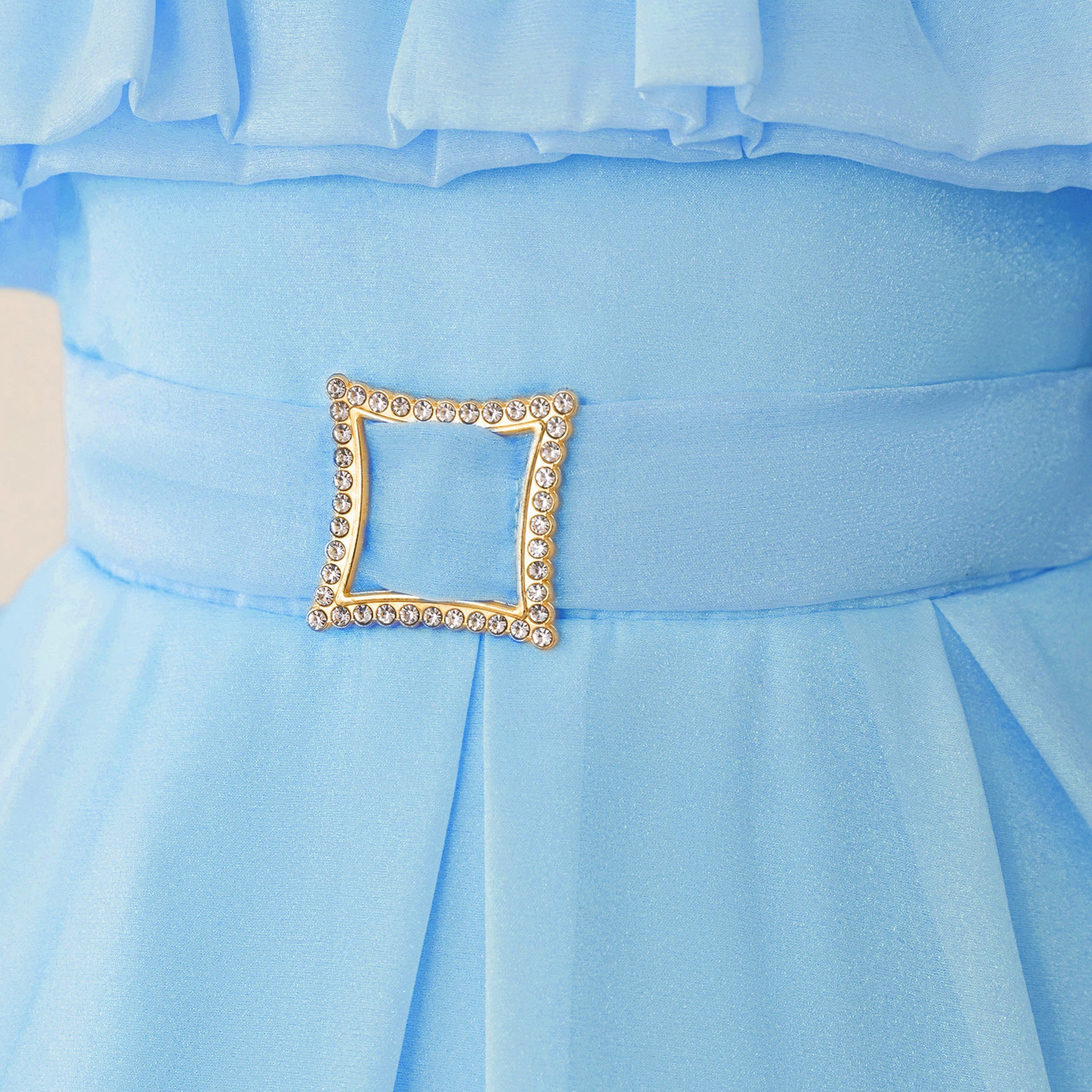 Cute A-line Ruffle Princess Dress for Girls | Tea Length Kids Party Gown
