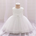 Cute A-Line Tea Length Tulle Dress with Bowknot & Ruffles
