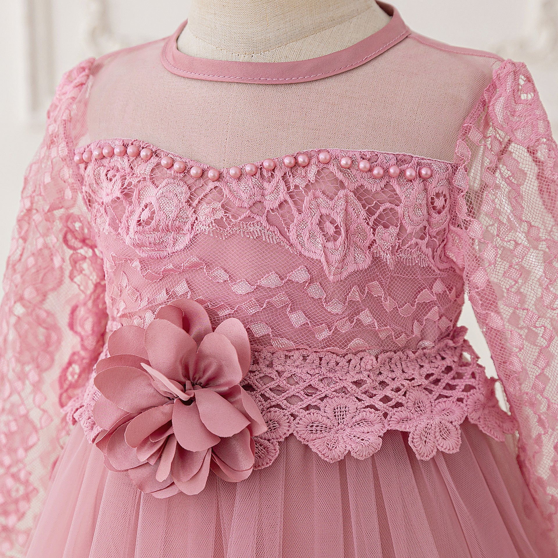 Adorable Flower Girl Dress – Tulle Lace A-Line Dress for Girls (Ages 2-6)