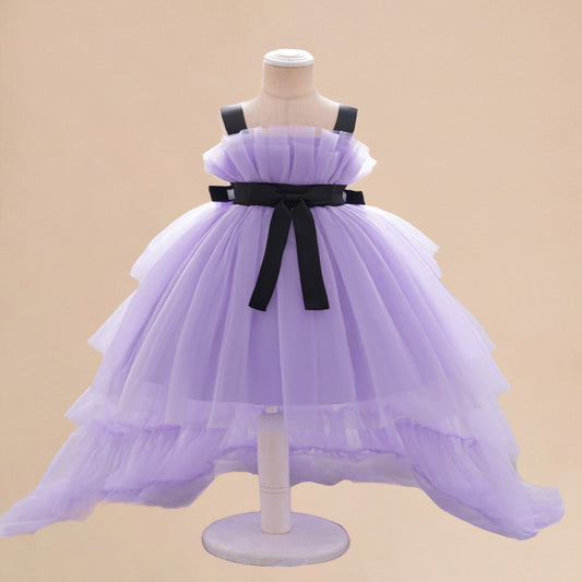 Adorable A-Line Flower Girl Dress with Detachable Train – Sweetheart Tulle Gown for Special Occasions