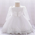 Cute A-Line Tulle & Lace Baby Birthday Dress with Bowknot