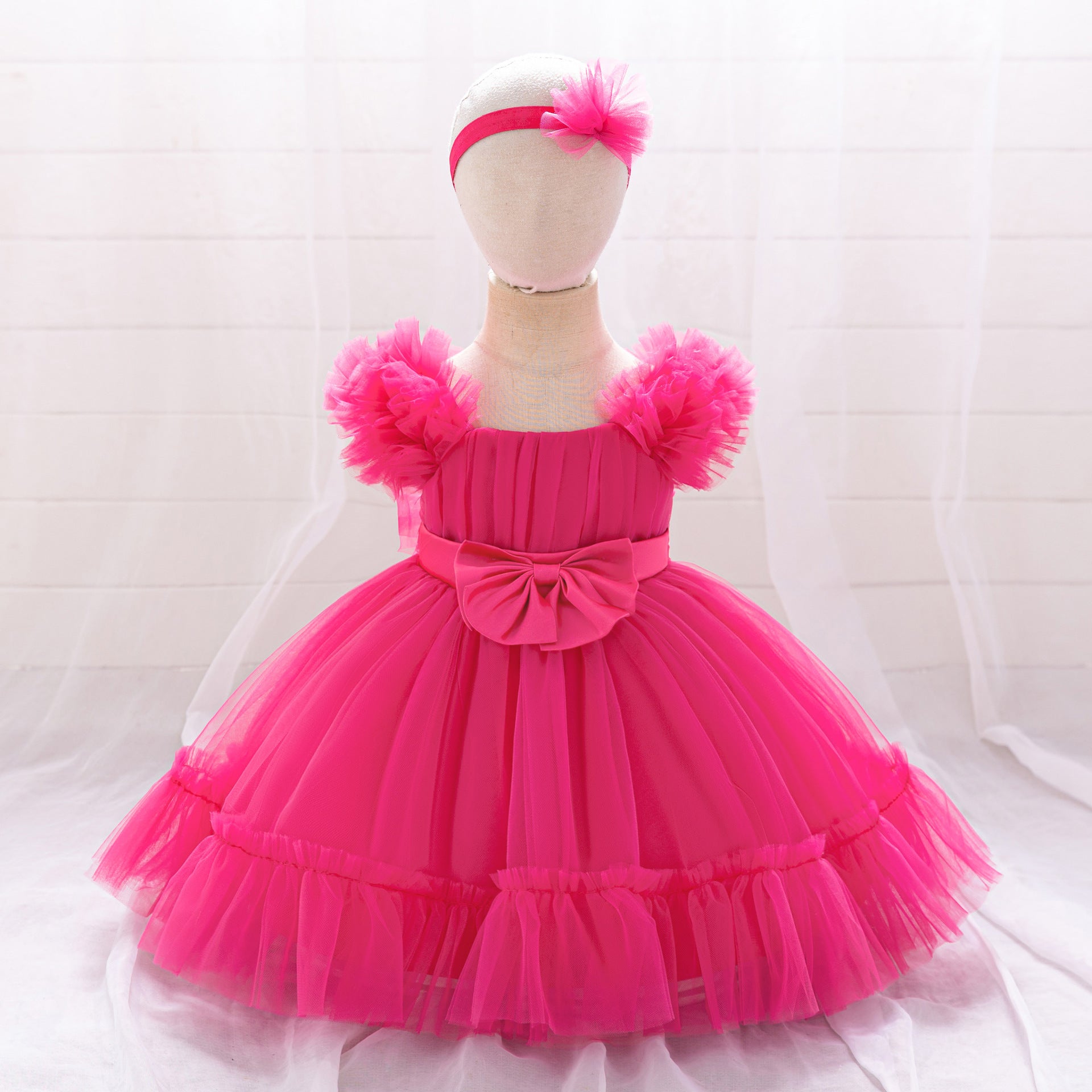 Frocklet Cute Tulle Princess Dress for Girls | A-Line Tea Length Flower Girl Dress 17