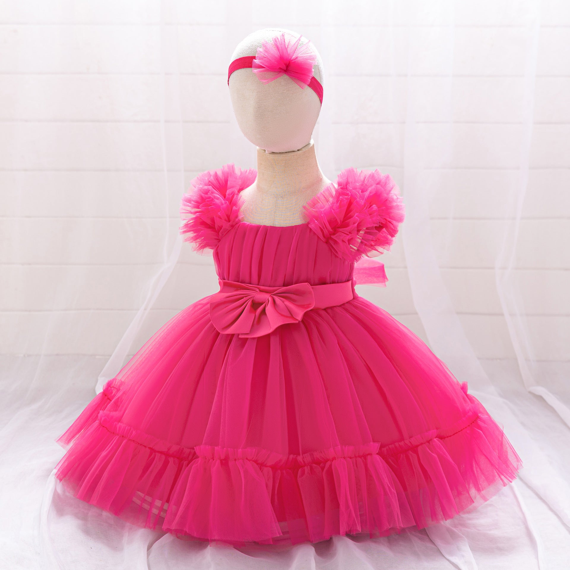 Cute Tulle Princess Dress for Girls | A-Line Tea Length Flower Girl Dress