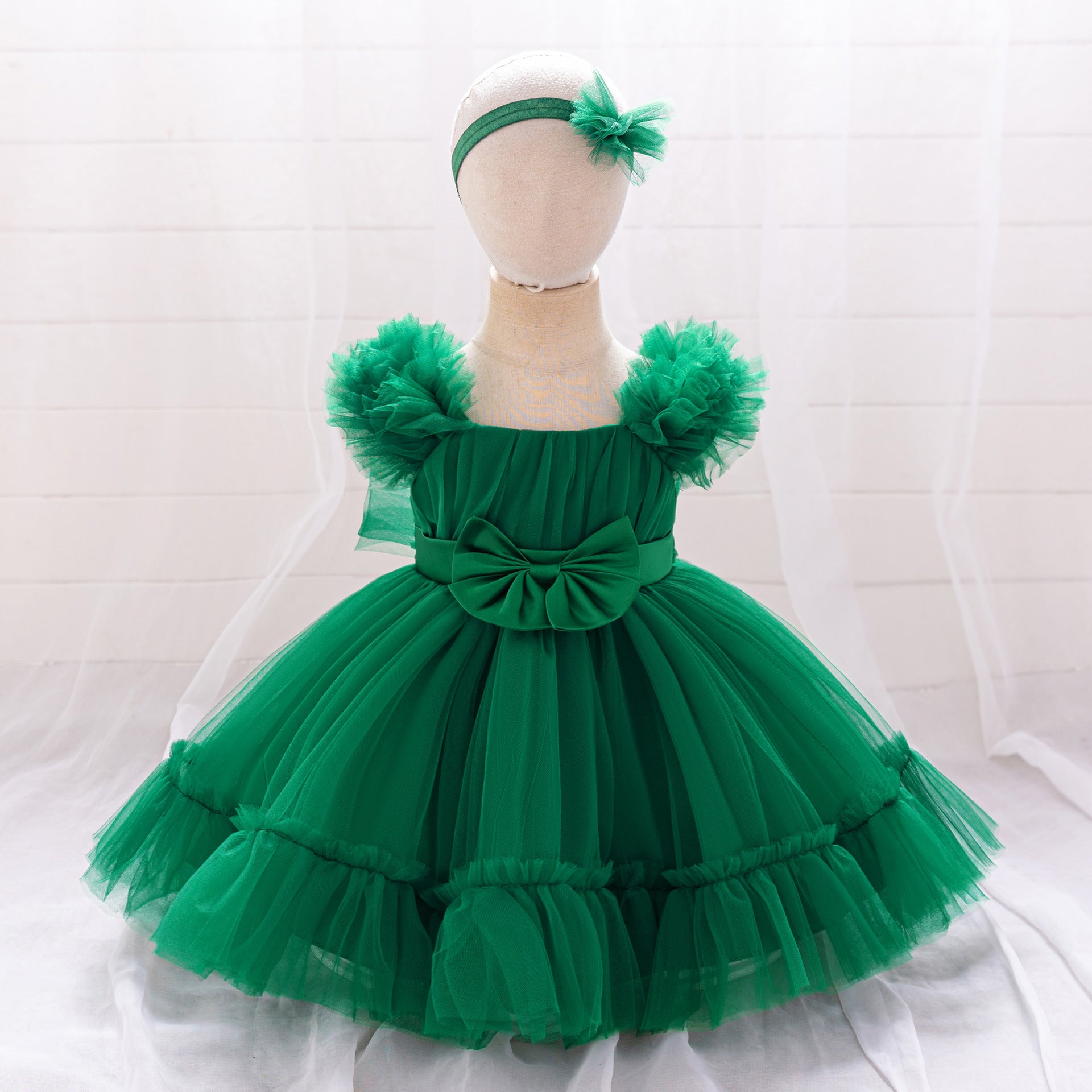 Frocklet Cute Tulle Princess Dress for Girls | A-Line Tea Length Flower Girl Dress 26