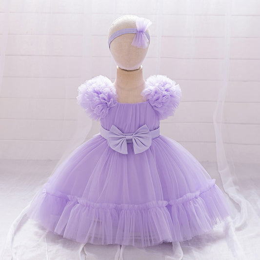 Cute Tulle Princess Dress for Girls | A-Line Tea Length Flower Girl Dress