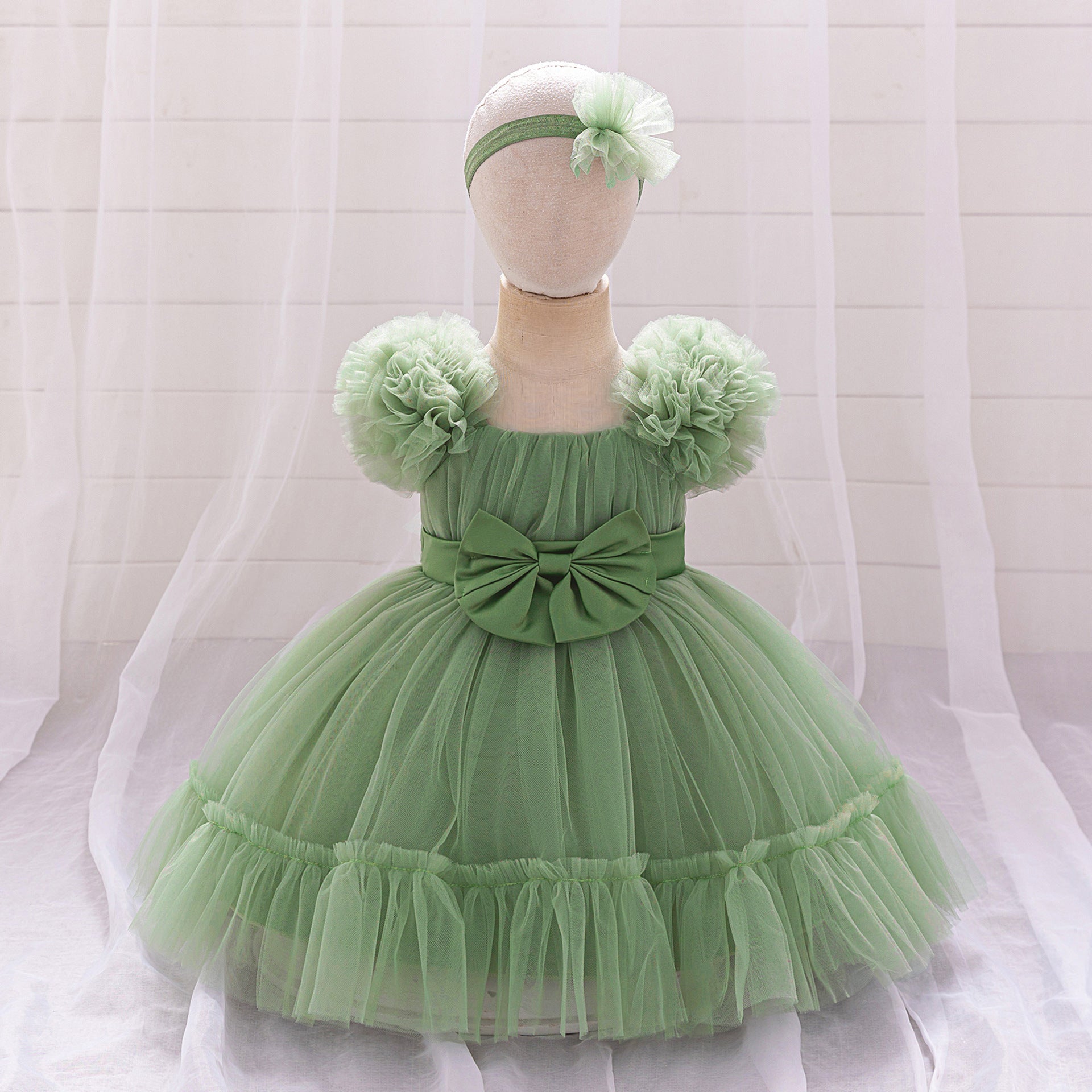 Cute Tulle Princess Dress for Girls | A-Line Tea Length Flower Girl Dress