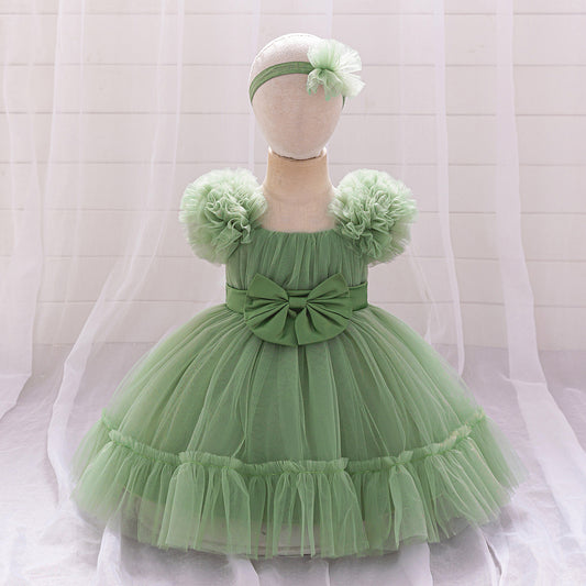 Cute Tulle Princess Dress for Girls | A-Line Tea Length Flower Girl Dress