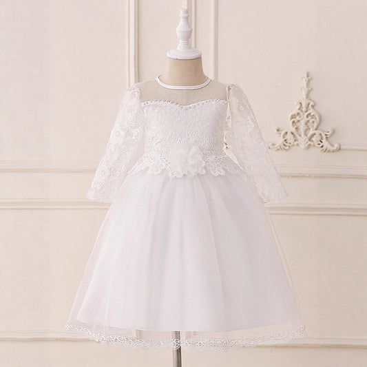 Frocklet Cute Mesh A-Line Flower Girl Dress with Applique & Lace | Princess Party Dress for Girls 2-6Y 18