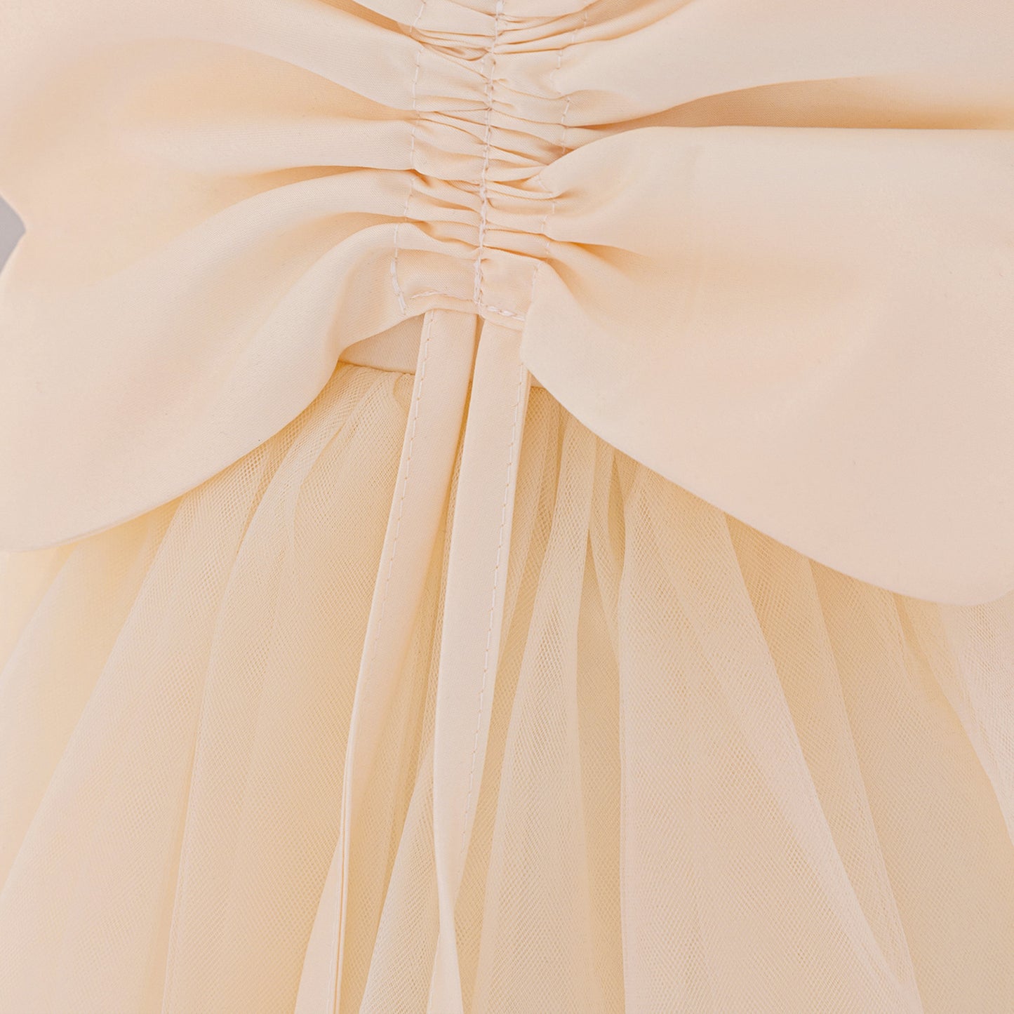 Champagne Puffy Flower Girl Dress for Toddlers – Cute Bowknot Ball Gown
