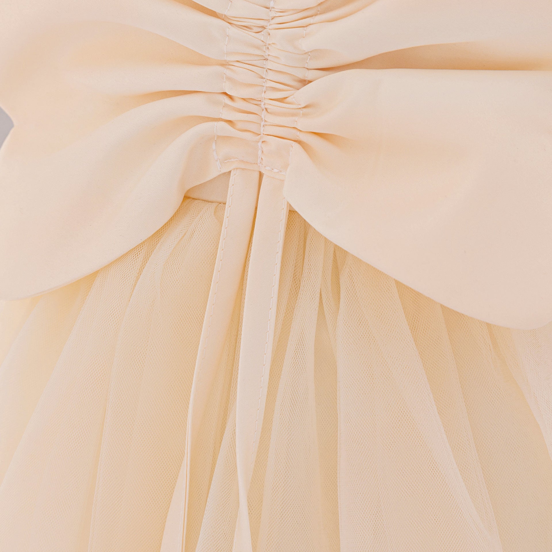 Champagne Puffy Flower Girl Dress for Toddlers – Cute Bowknot Ball Gown