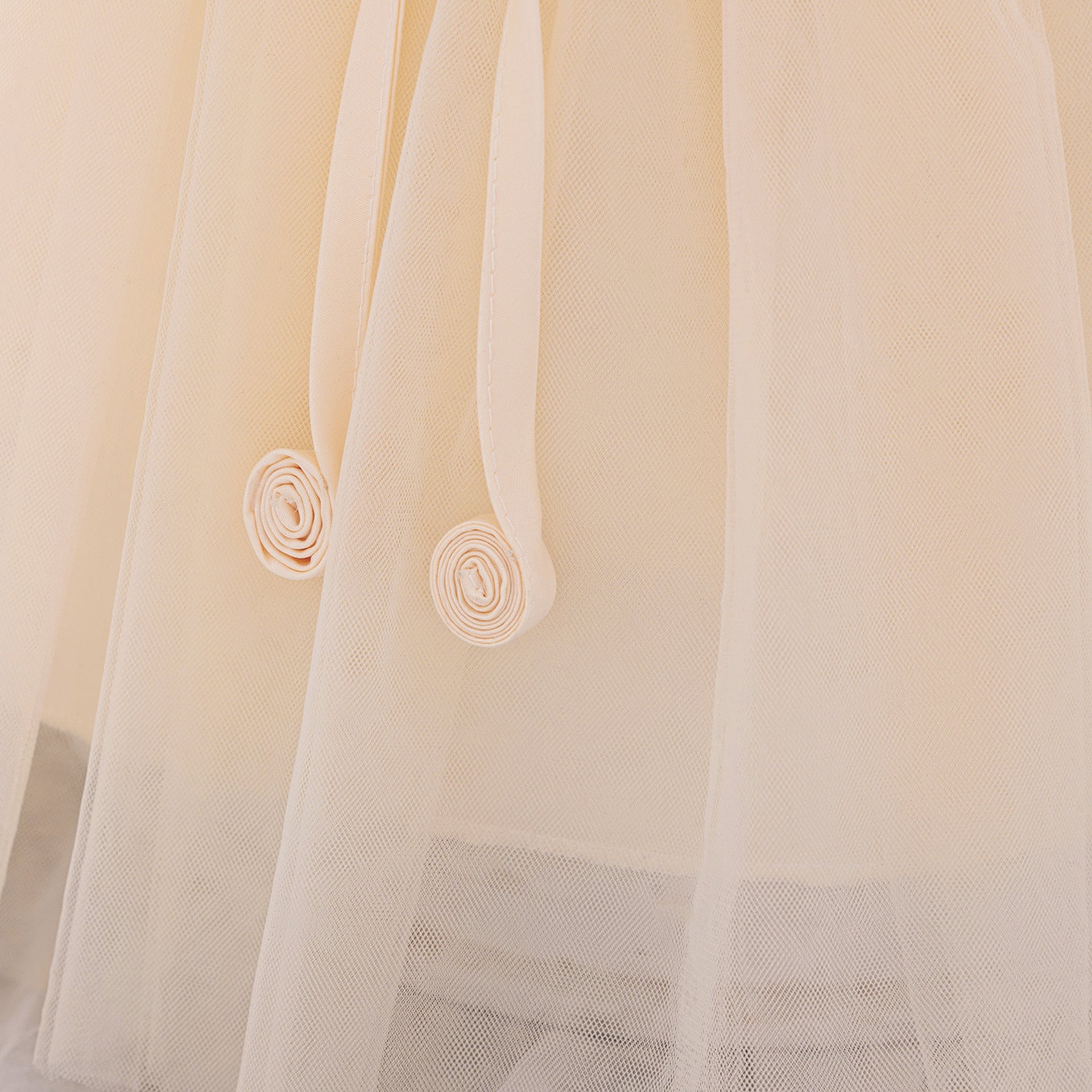 Champagne Puffy Flower Girl Dress for Toddlers – Cute Bowknot Ball Gown