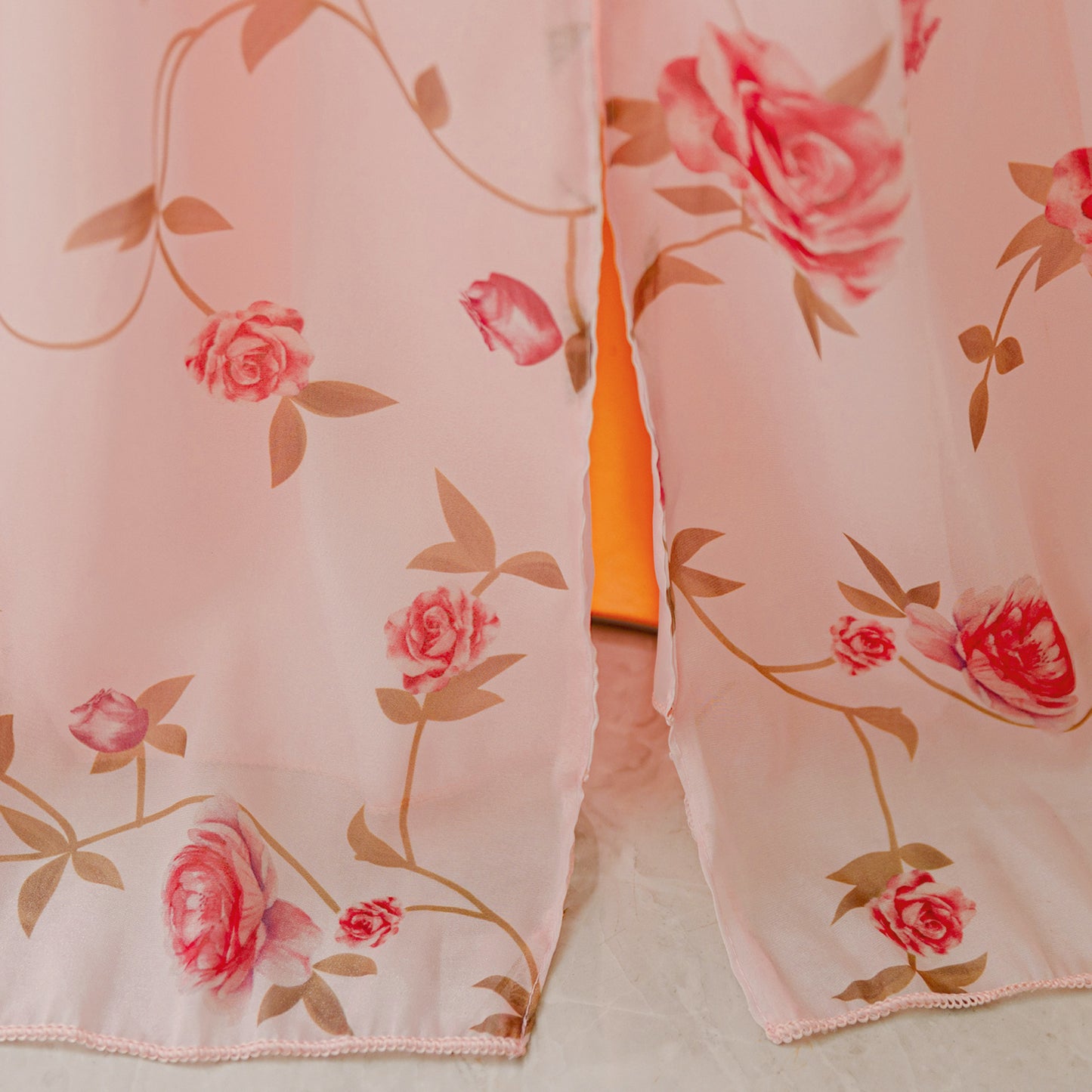 Cute Pink Floral A-Line Maxi Dress for Girls | Party & Celebration Outfit