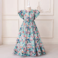 Cute Floral Print A-line Princess Maxi Dress for Girls