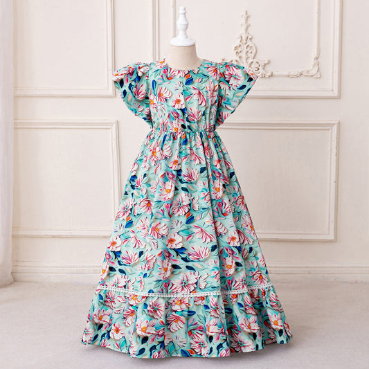 Floral Princess Maxi Dress for Girls | Party & Celebration Long Dress 3-8Y