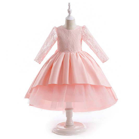 Adorable High-Low Lace Princess Dress for Girls | Cute Flower Girl & Party Wear