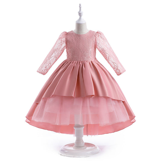 Adorable High-Low Lace Princess Dress for Girls | Cute Flower Girl & Party Wear
