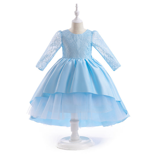 Adorable High-Low Lace Princess Dress for Girls | Cute Flower Girl & Party Wear