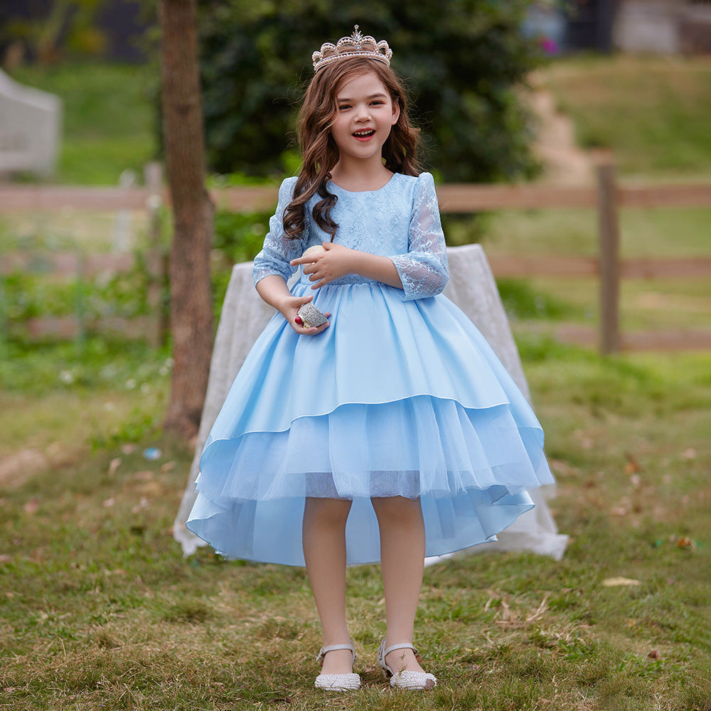 Adorable High-Low Lace Princess Dress for Girls | Cute Flower Girl & Party Wear