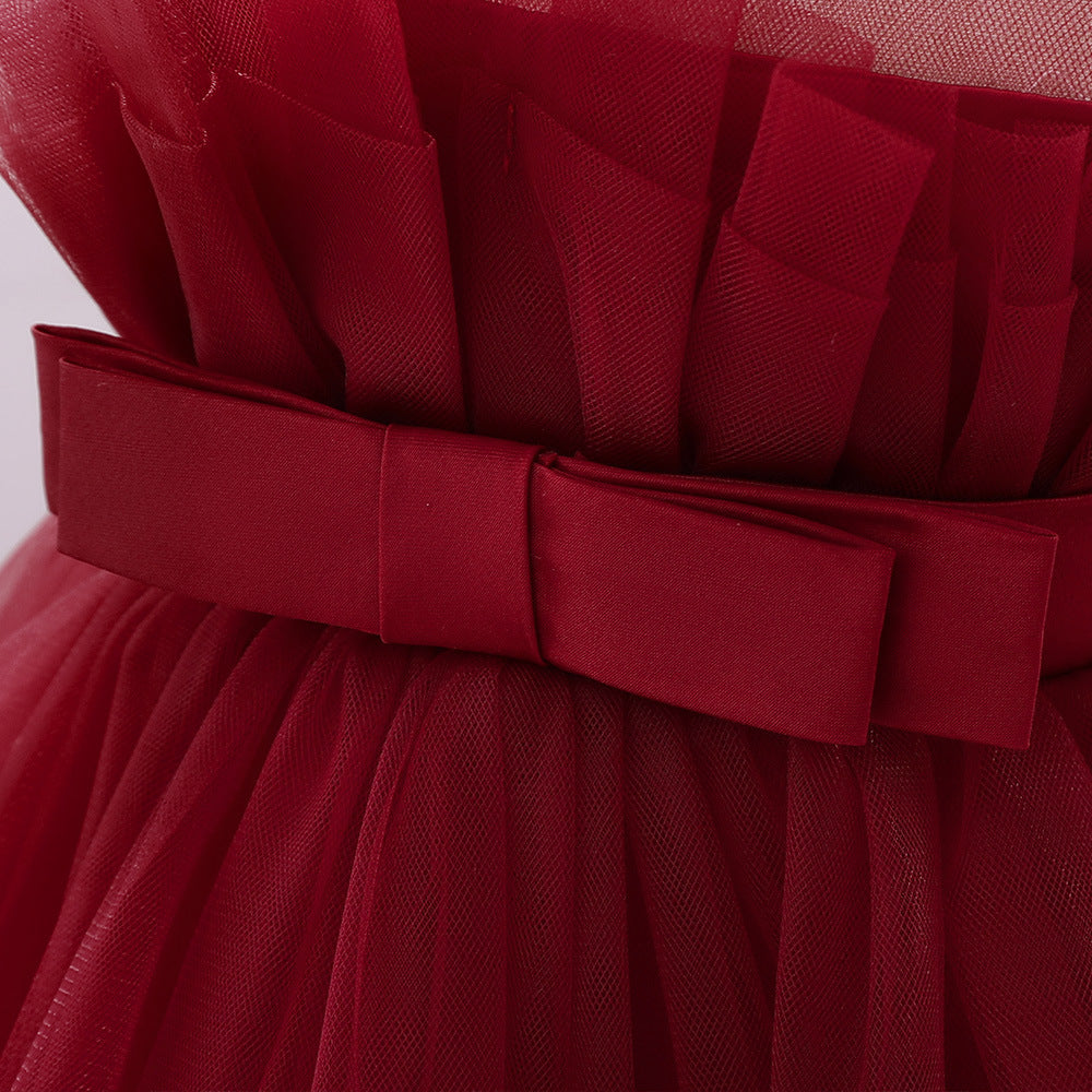 Cute High-Low Tulle Ball Gown for Baby Girls | Puffy Princess Dress 9-24M