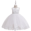Cute Lace Applique Puffy Flower Girl Dress for Kids