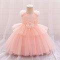 Cute Light Pink A-Line Flower Girl Dress with Bowknot for Toddlers