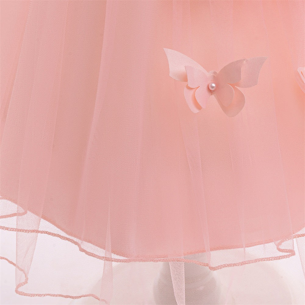 Light Pink A-Line Tulle Flower Girl Dress with Bowknot & Sequins | Toddler Princess Party Dress