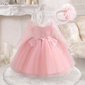 Cute Light Pink Long Sleeve Princess Tulle Dress for Girls