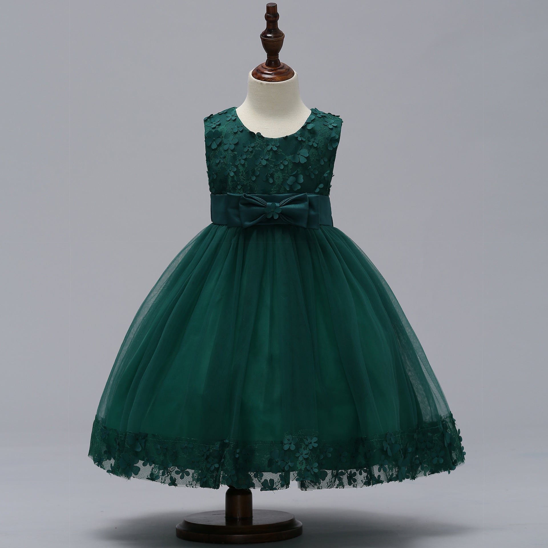 A-Line Mesh Flower Girl Dress – Cute Knee-Length Party Outfit for Kids