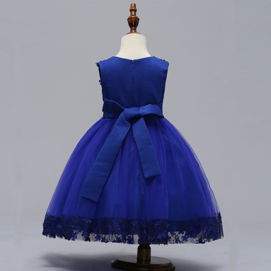 A-Line Mesh Flower Girl Dress – Cute Knee-Length Party Outfit for Kids