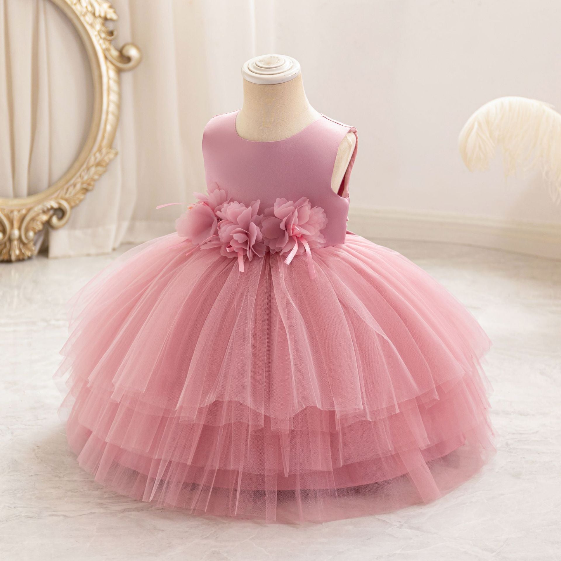 Cute Puffy Mesh Princess Dress for Little Girls – Ball Gown Party & Flower Girl Attire