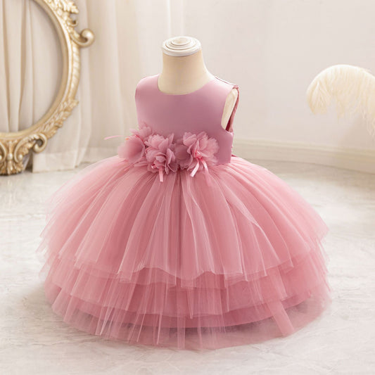 Cute Puffy Mesh Princess Dress for Little Girls – Ball Gown Party & Flower Girl Attire