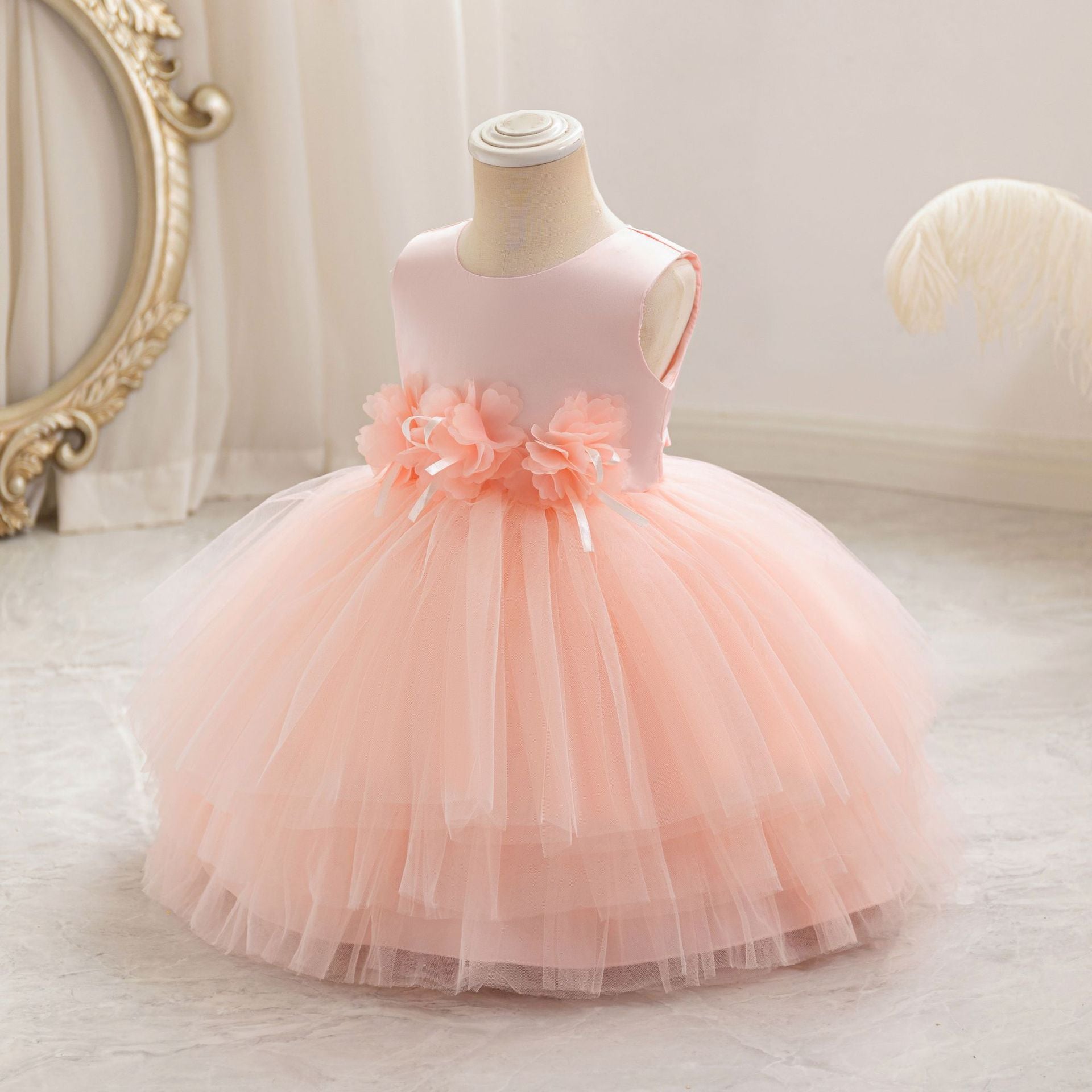 Cute Puffy Mesh Princess Dress for Little Girls – Ball Gown Party & Flower Girl Attire