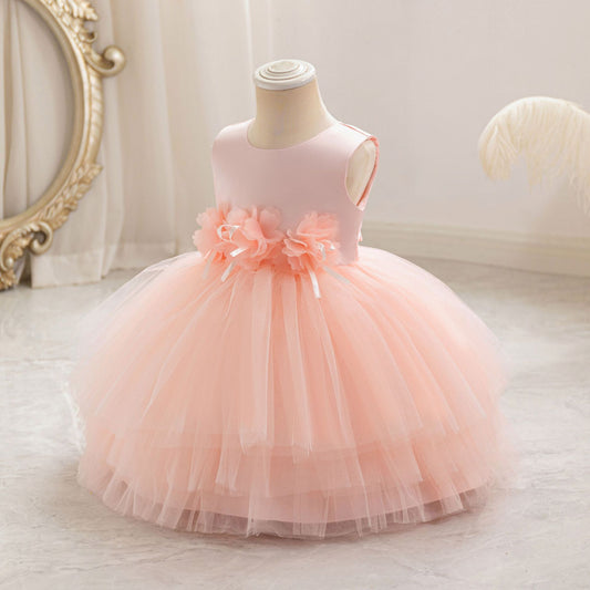 Cute Puffy Mesh Princess Dress for Little Girls – Ball Gown Party & Flower Girl Attire