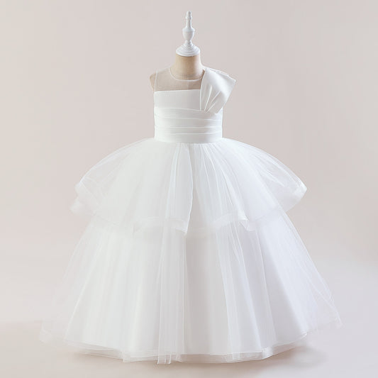 Off Shoulder Tiered Maxi Dress for Girls - A-line Party & Flower Girl Gown