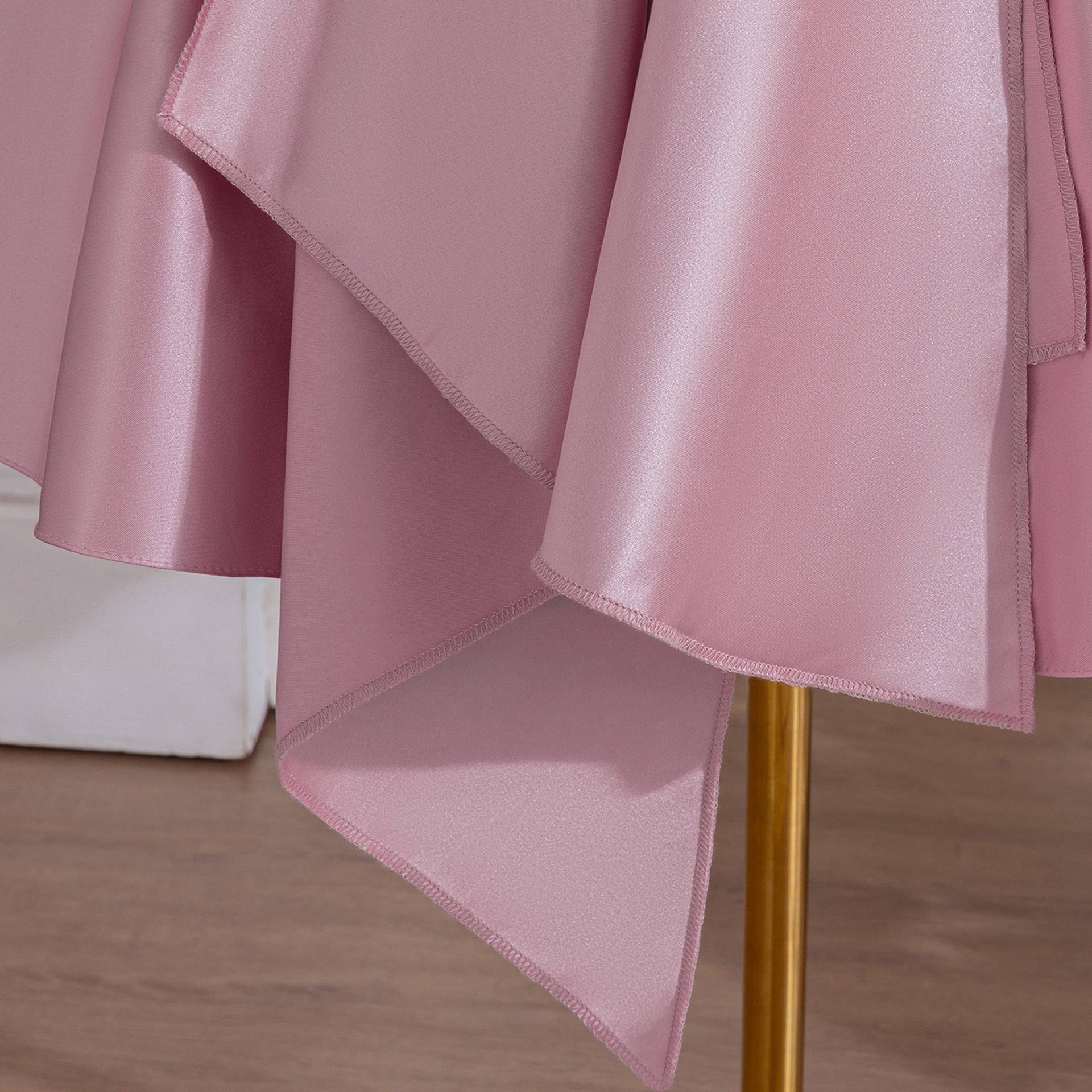 Cute Satin Off-Shoulder Bowknot Princess Dress for Girls, Tea Length