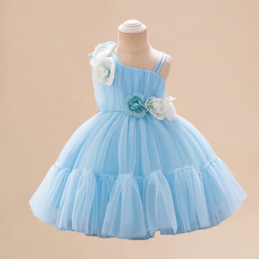 Adorable Off Shoulder Tulle Flower Girl Dress | Baby & Toddler Party Outfit