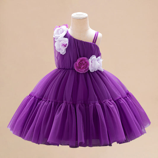 Adorable Off Shoulder Tulle Flower Girl Dress | Baby & Toddler Party Outfit