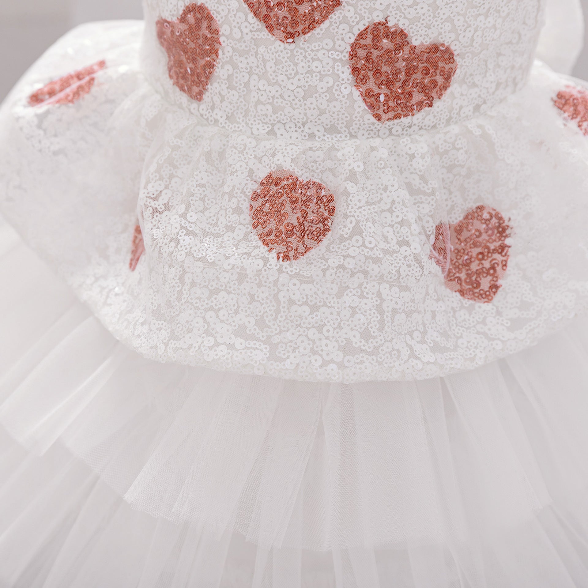 Frocklet Off-Shoulder Puffy Ball Gown Dress for Toddlers – White Sequin Tea-Length Party Dress 6