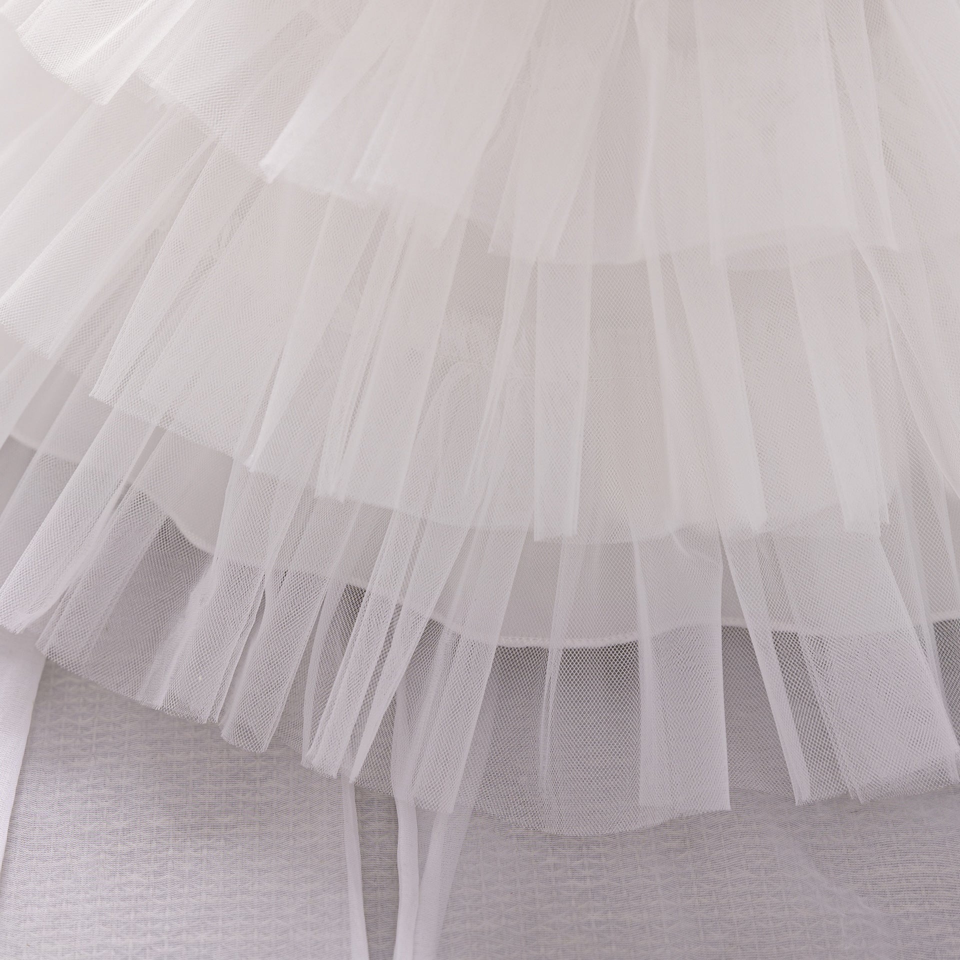 Frocklet Off-Shoulder Puffy Ball Gown Dress for Toddlers – White Sequin Tea-Length Party Dress 8