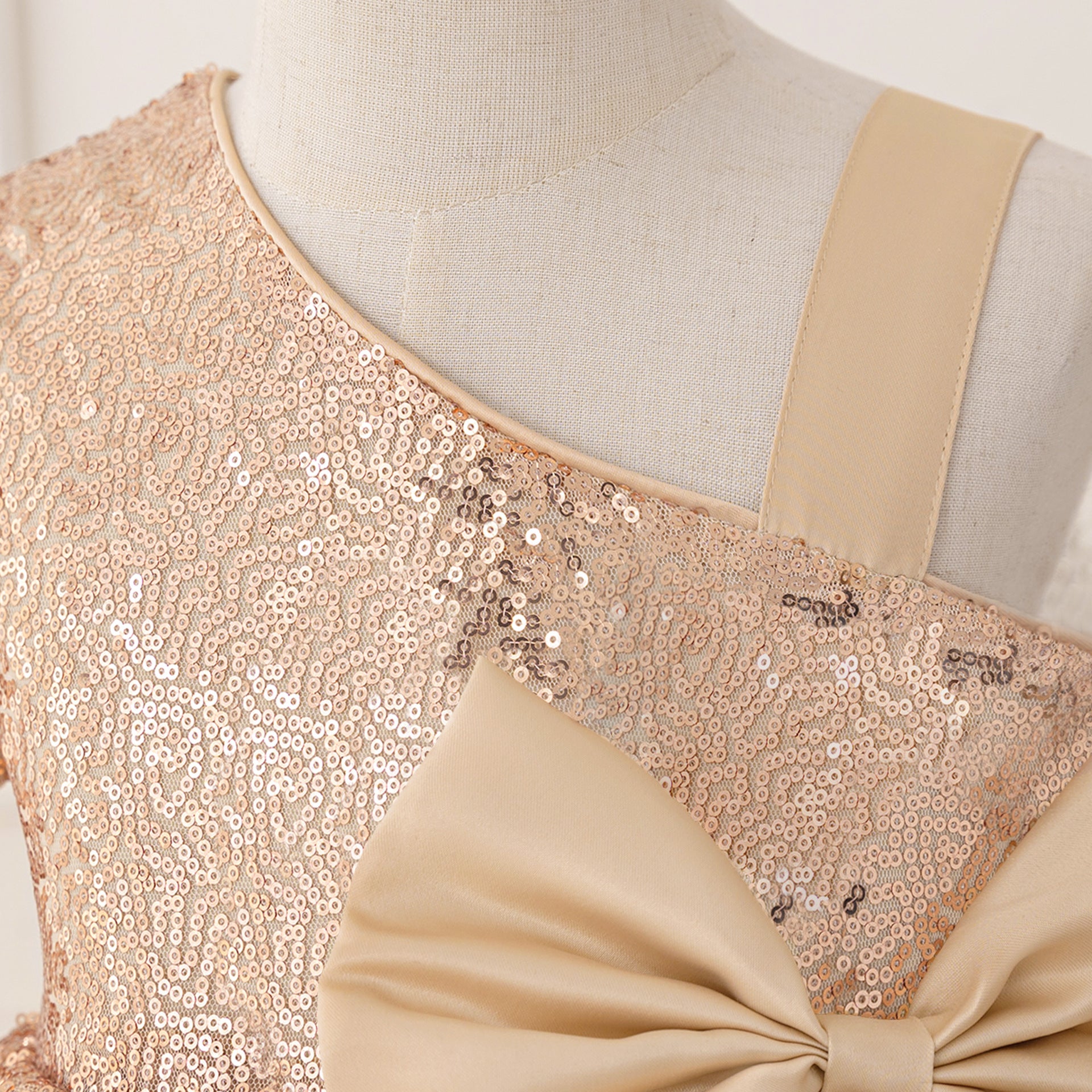 Cute Off Shoulder Sequin A-Line Dress for Girls | Party & Formal Occasion